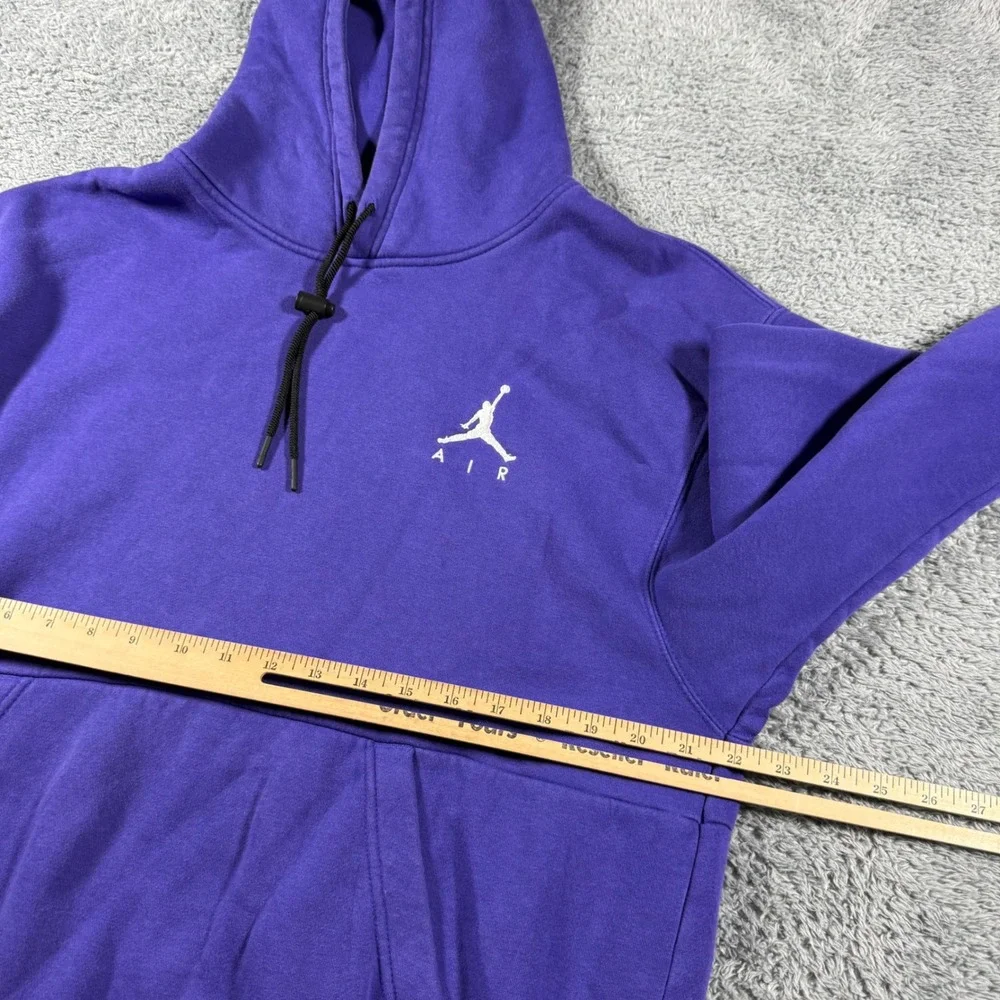 Jordan Hoodie Men Large Purple Jumpman Air Fleece Pullover Sweatshirt Embroidere